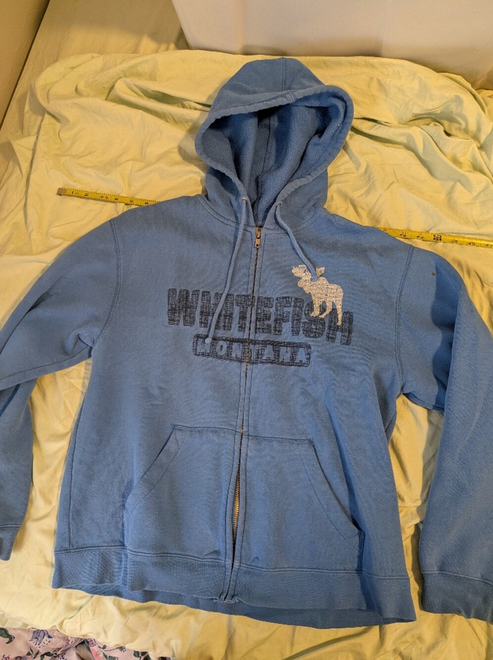 Camp David Whitefish, MT Light Blue Zip-Up Hoodie